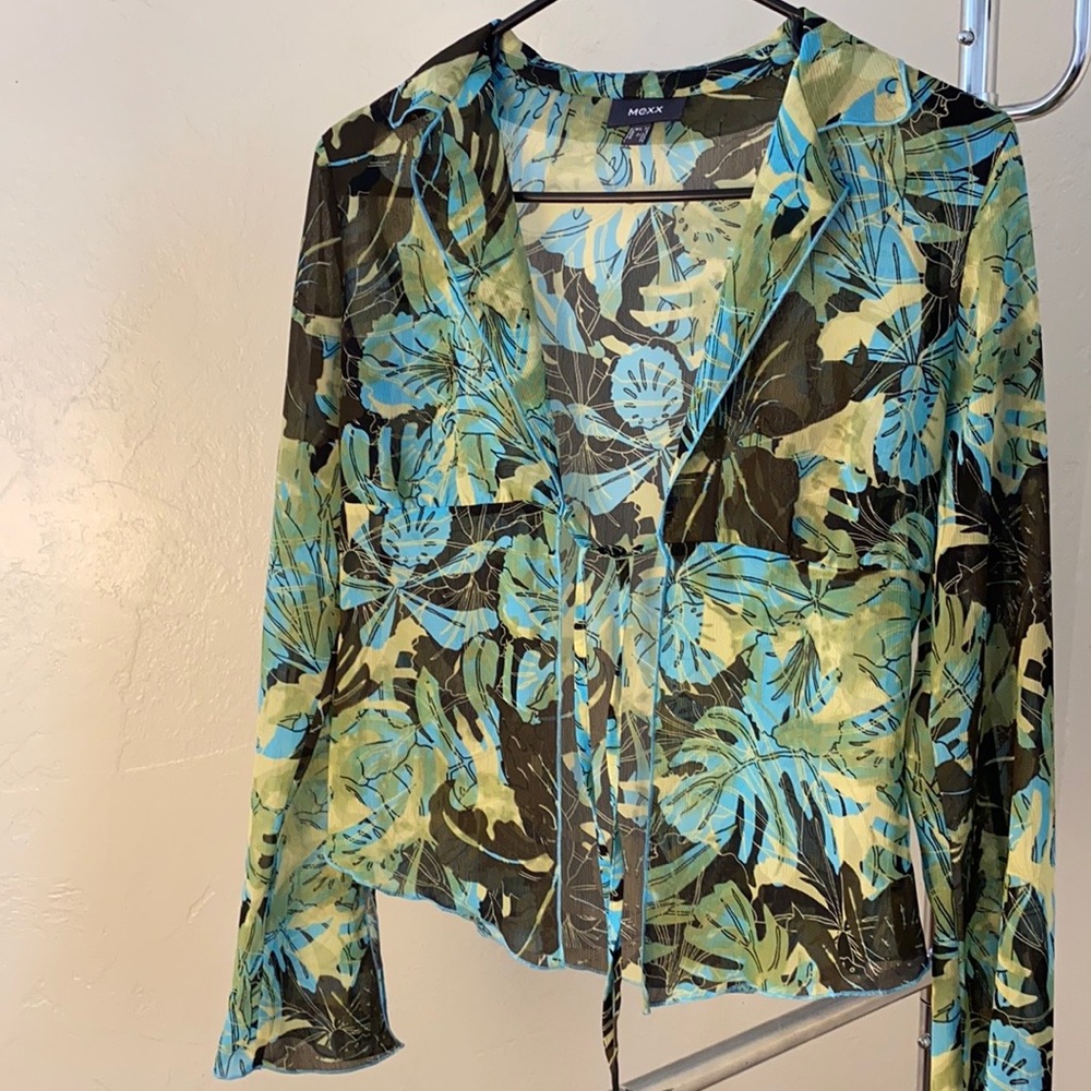 MEXX sheer tie top blouse
